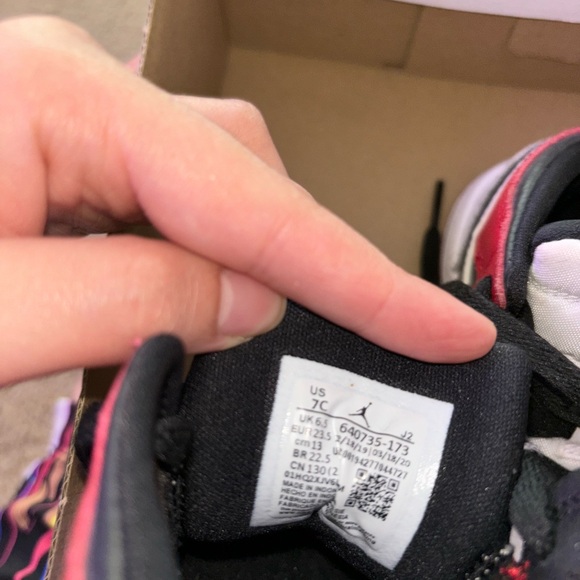 Jordan 1 Mid (TD) White/Gym Red/Black Toddler - Picture 4 of 7